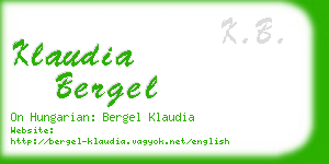 klaudia bergel business card